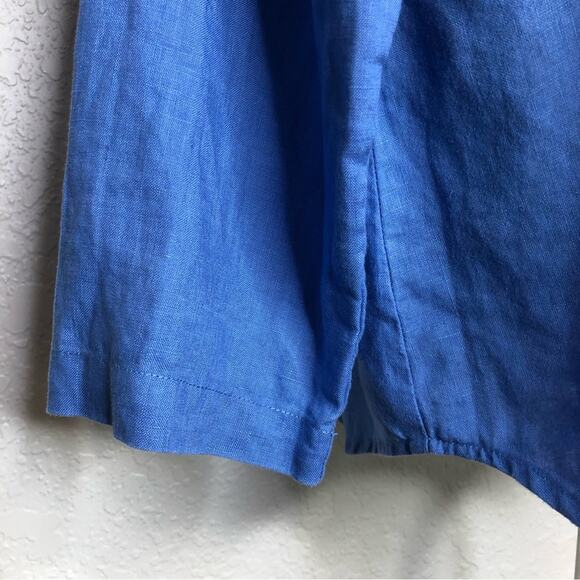 Soft Surroundings blue linen button down top size Petite Medium - Picture 5 of 12